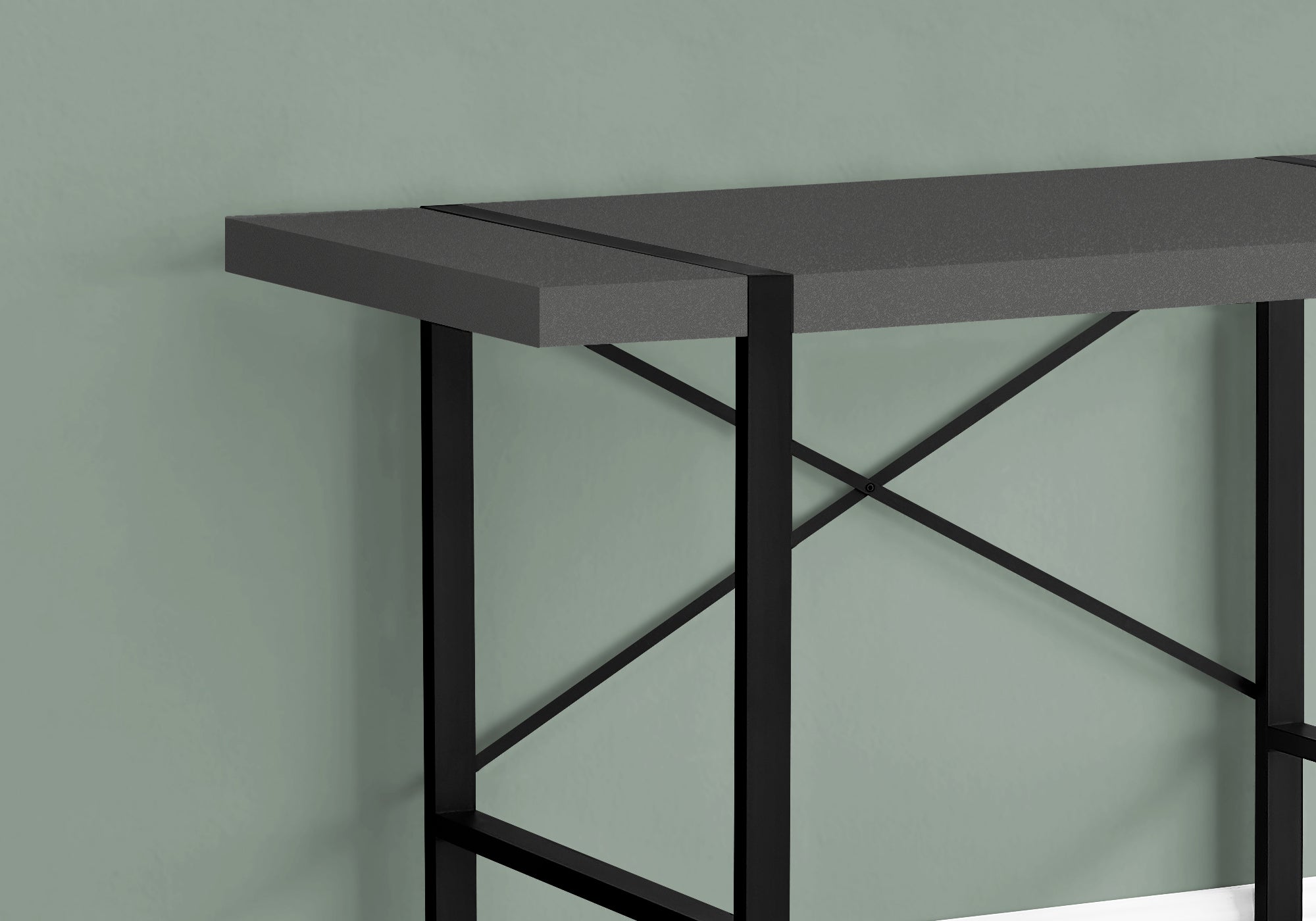 I 7660 Bureau, Bureau À Domicile, Ordinateur Portable, 48"l, Travail, Métal, Stratifié, Gris, Noir, Contemporain, Moderne - Simple Boutique