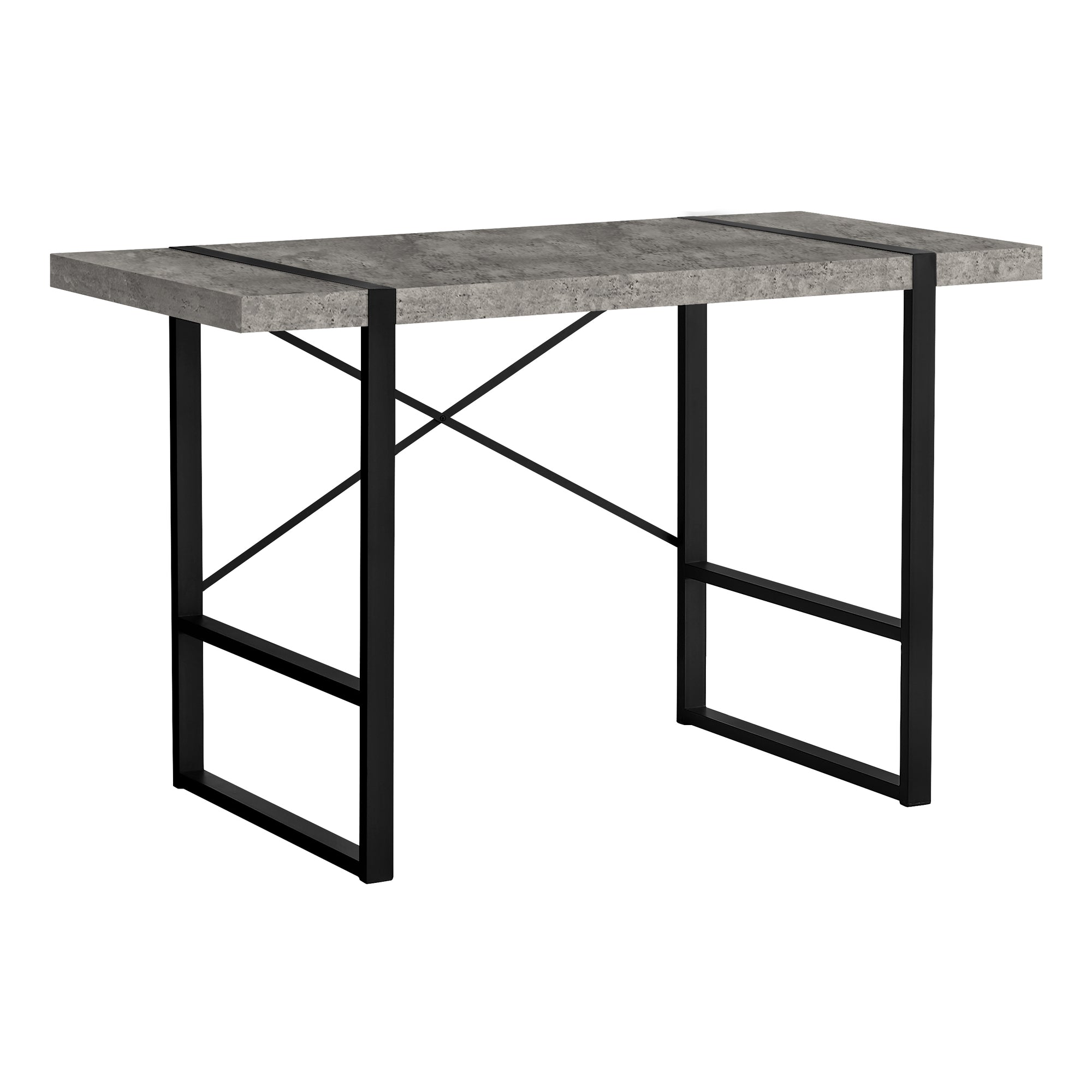 I 7661 Bureau, Bureau À Domicile, Ordinateur Portable, 48"l, Travail, Métal, Stratifié, Gris, Noir, Contemporain, Moderne - Simple Boutique