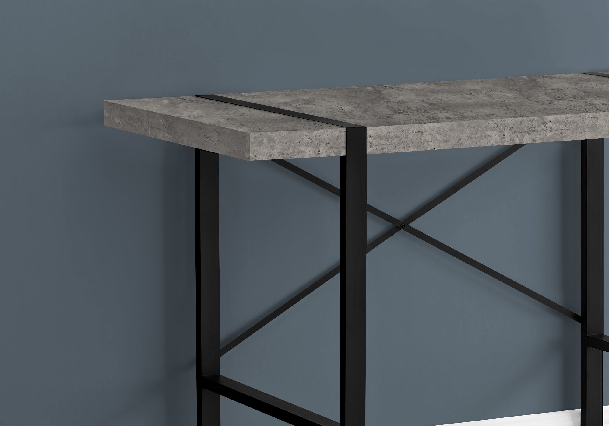I 7661 Bureau, Bureau À Domicile, Ordinateur Portable, 48"l, Travail, Métal, Stratifié, Gris, Noir, Contemporain, Moderne - Simple Boutique