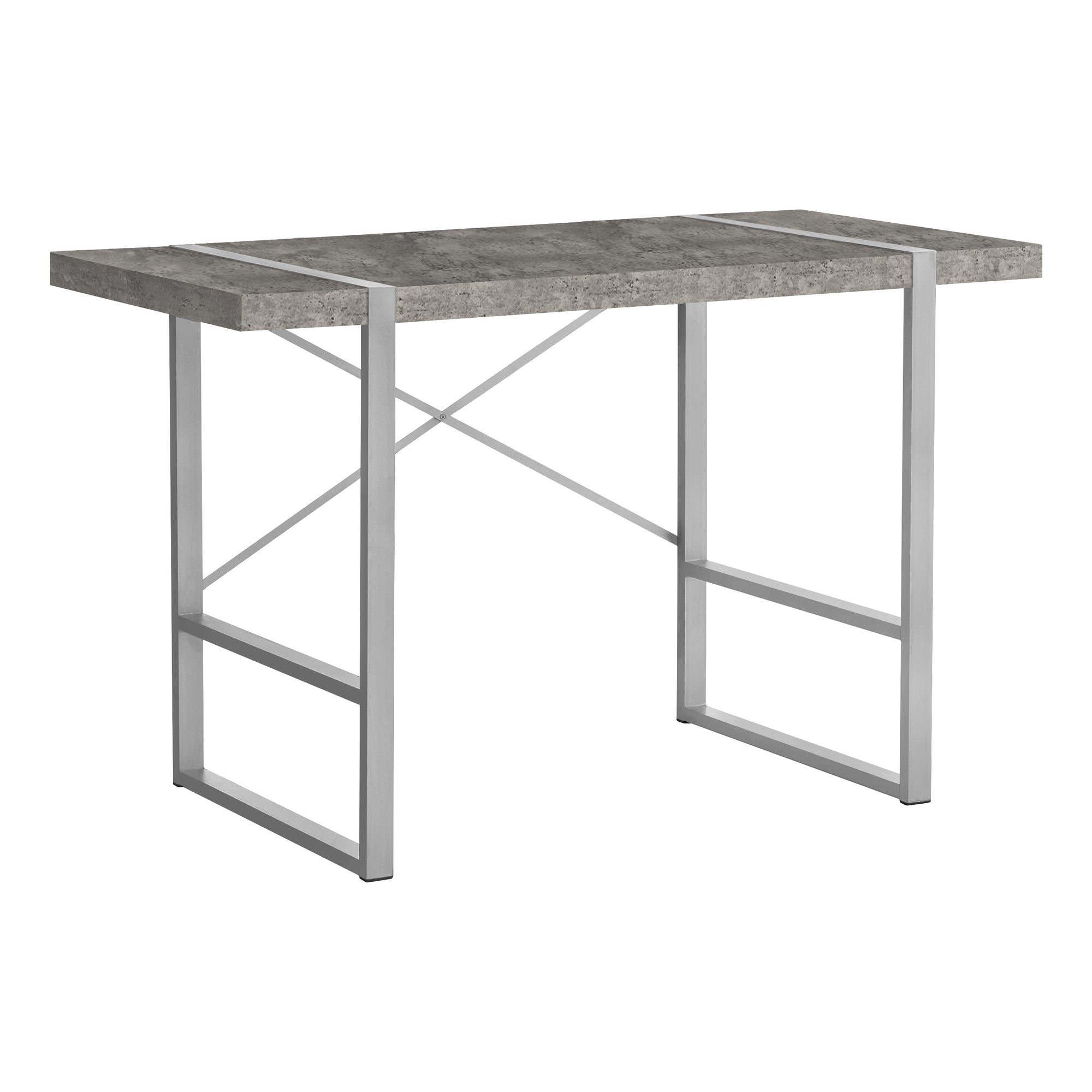 I 7662 Bureau, Bureau À Domicile, Ordinateur Portable, 48"l, Travail, Métal, Stratifié, Gris, Contemporain, Moderne - Simple Boutique