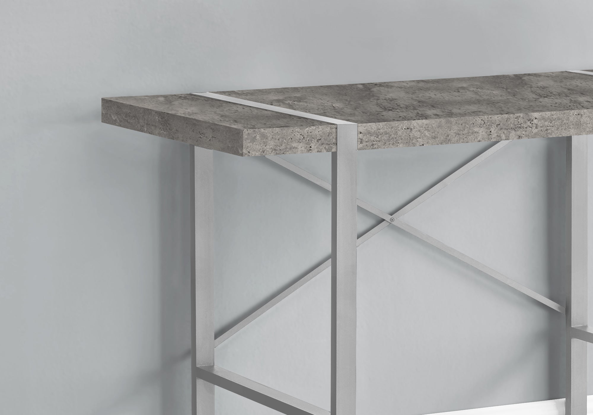 I 7662 Bureau, Bureau À Domicile, Ordinateur Portable, 48"l, Travail, Métal, Stratifié, Gris, Contemporain, Moderne - Simple Boutique