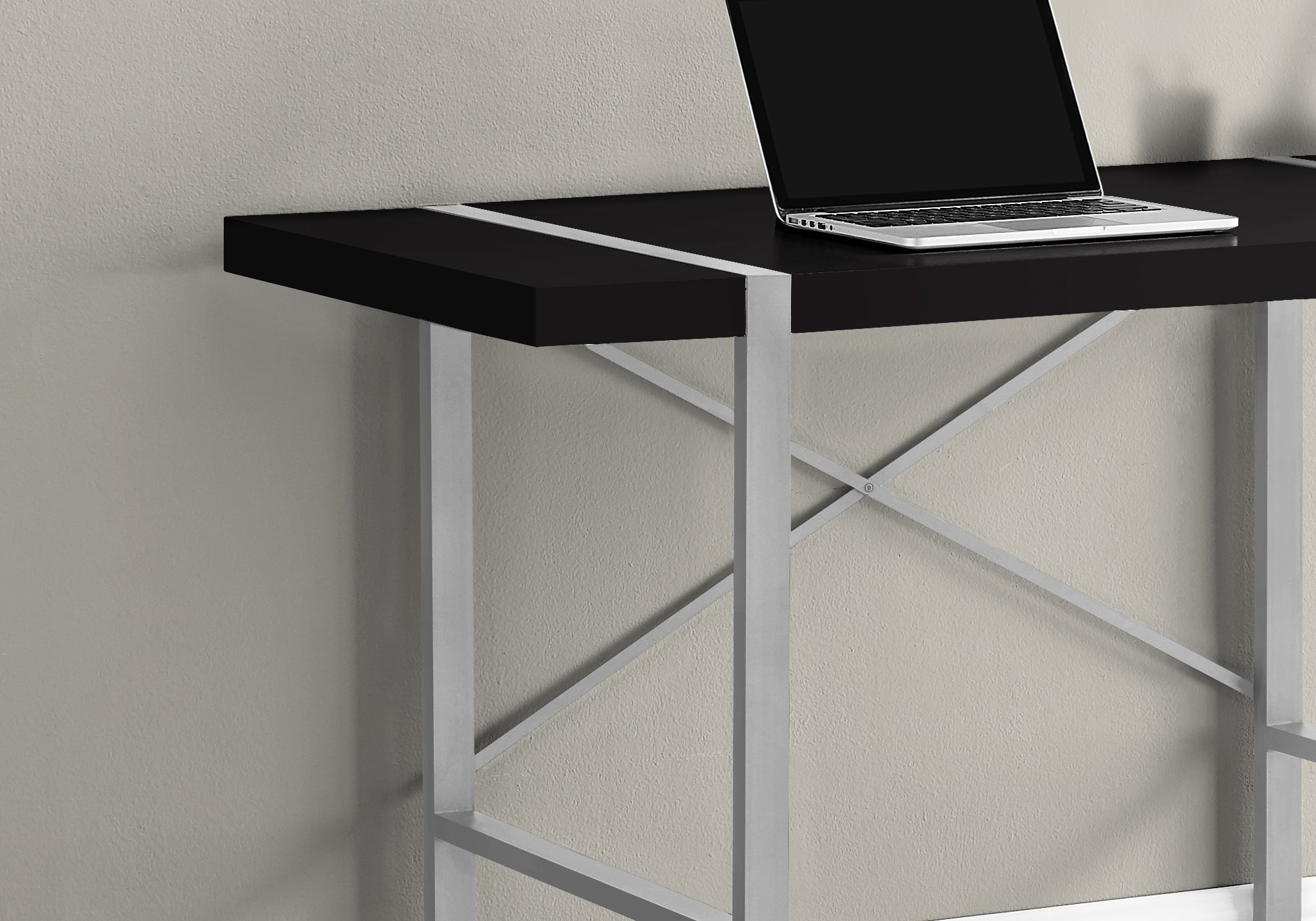I 7664 Bureau, Bureau À Domicile, Ordinateur Portable, 48"l, Travail, Métal, Stratifié, Noir, Gris, Contemporain, Moderne - Simple Boutique