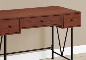 I 7671 Bureau, Bureau À Domicile, Ordinateur Portable, Tiroirs De Rangement, 48"l, Travail, Métal, Stratifié, Brun, Noir, Transitionnel - Simple Boutique