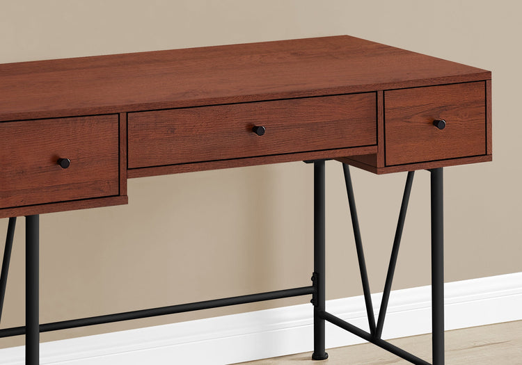 I 7671 Bureau, Bureau À Domicile, Ordinateur Portable, Tiroirs De Rangement, 48"l, Travail, Métal, Stratifié, Brun, Noir, Transitionnel - Simple Boutique
