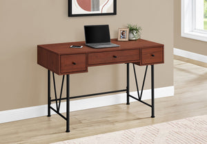 I 7671 Bureau, Bureau À Domicile, Ordinateur Portable, Tiroirs De Rangement, 48"l, Travail, Métal, Stratifié, Brun, Noir, Transitionnel - Simple Boutique