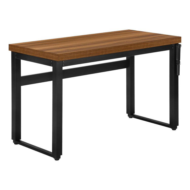 I 7675 Bureau, Bureau À Domicile, Debout, Ajustable, 48"l, Travail, Ordinateur Portable, Métal, Stratifié, Noyer, Noir, Contemporain, Moderne - Simple Boutique