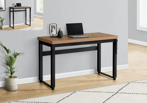 I 7677 Bureau, Bureau À Domicile, Debout, Ajustable, 48"l, Travail, Ordinateur Portable, Métal, Stratifié, Brun, Noir, Contemporain, Moderne - Simple Boutique
