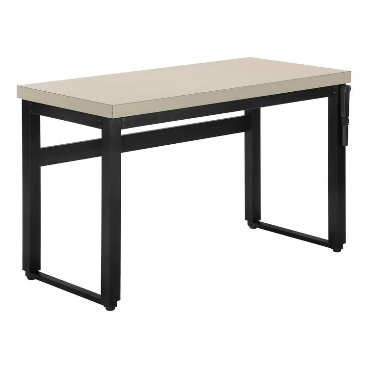 I 7679 Bureau, Bureau À Domicile, Debout, Ajustable, 48"l, Travail, Ordinateur Portable, Métal, Stratifié, Beige, Noir, Contemporain, Moderne - Simple Boutique