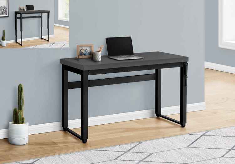 I 7680 Bureau, Bureau À Domicile, Debout, Ajustable, 48"l, Travail, Ordinateur Portable, Métal, Stratifié, Gris, Noir, Contemporain, Moderne - Simple Boutique