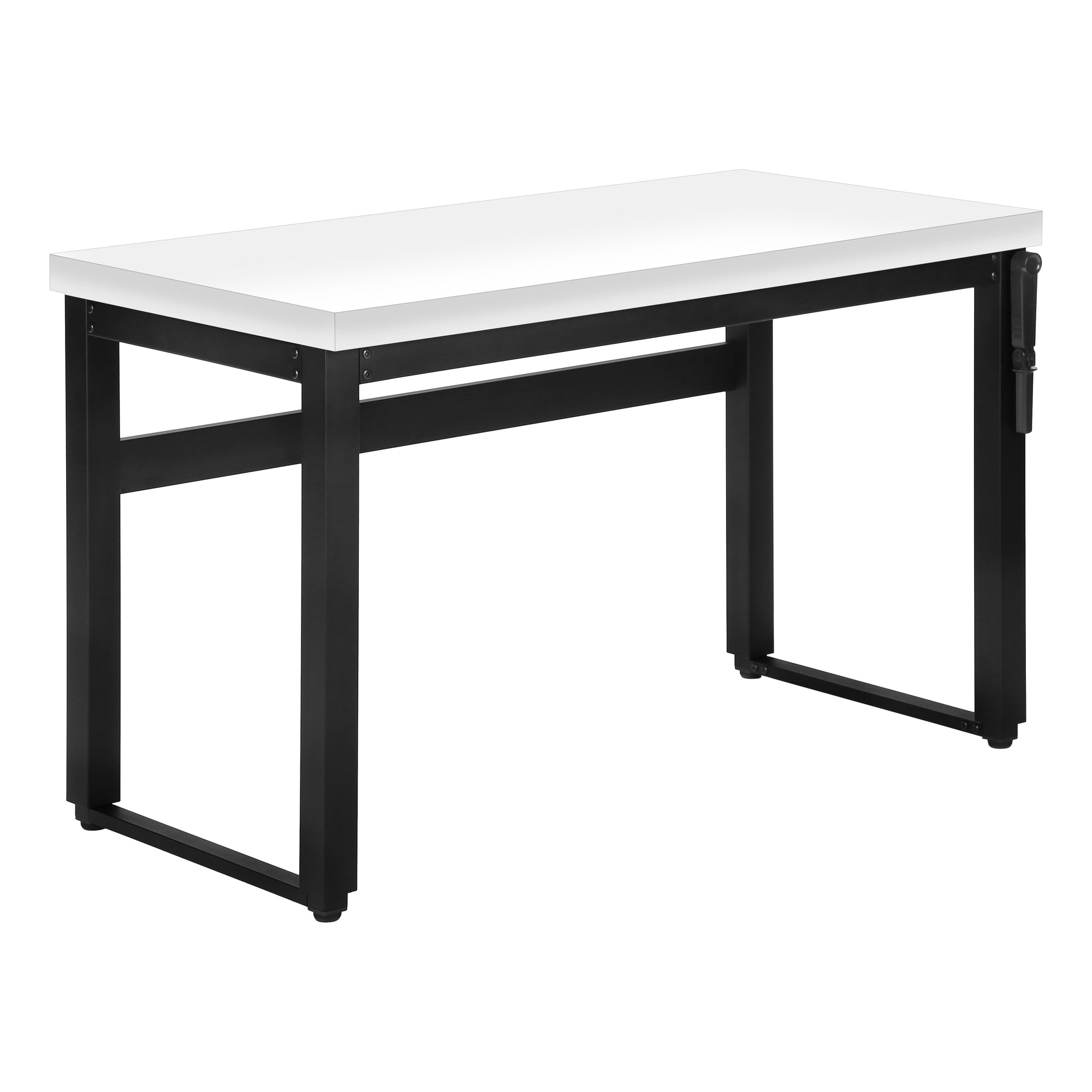 I 7681 Bureau, Bureau À Domicile, Debout, Ajustable, 48"l, Travail, Ordinateur Portable, Métal, Stratifié, Blanc, Noir, Contemporain, Moderne - Simple Boutique