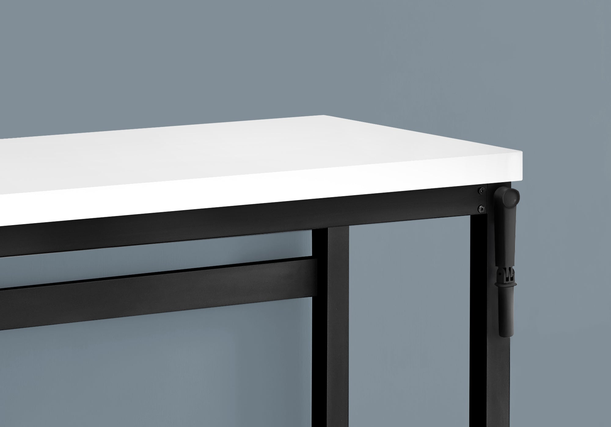 I 7681 Bureau, Bureau À Domicile, Debout, Ajustable, 48"l, Travail, Ordinateur Portable, Métal, Stratifié, Blanc, Noir, Contemporain, Moderne - Simple Boutique