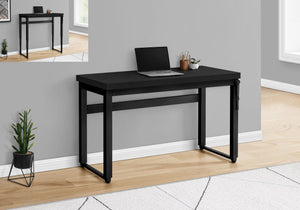 I 7682 Bureau, Bureau À Domicile, Debout, Ajustable, 48"l, Travail, Ordinateur Portable, Métal, Stratifié, Noir, Contemporain, Moderne - Simple Boutique