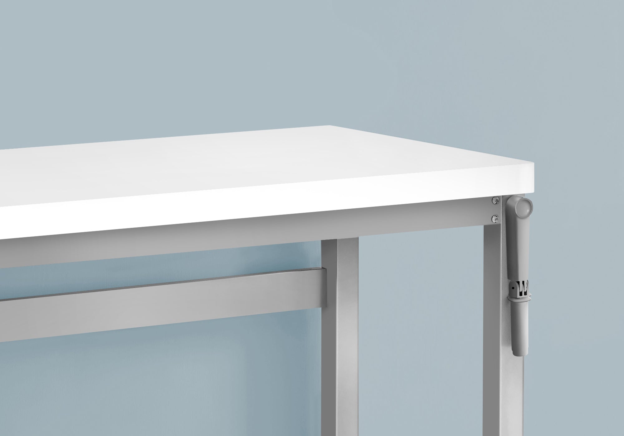 I 7683 Bureau, Bureau À Domicile, Debout, Ajustable, 48"l, Travail, Ordinateur Portable, Métal, Stratifié, Blanc, Gris, Contemporain, Moderne - Simple Boutique