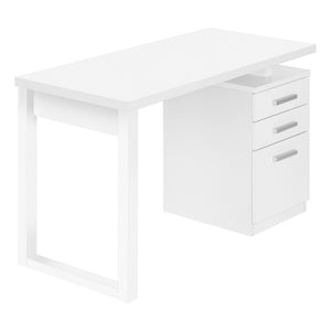 I 7690 Bureau, Bureau À Domicile, Ordinateur Portable, Configuration Gauche, Droite, Tiroirs De Rangement, 48"l, Travail, Stratifié, Blanc, Contemporain, Moderne - Simple Boutique