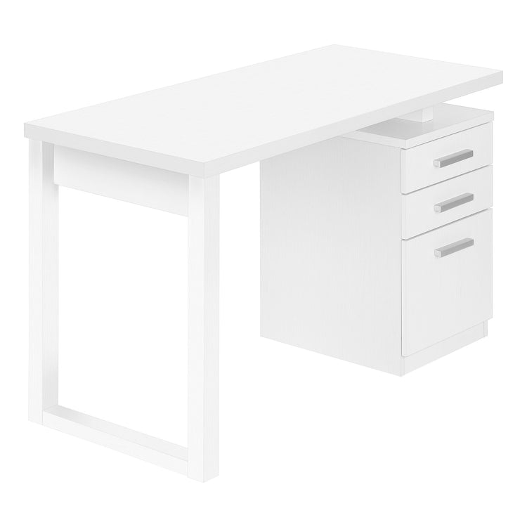I 7690 Bureau, Bureau À Domicile, Ordinateur Portable, Configuration Gauche, Droite, Tiroirs De Rangement, 48"l, Travail, Stratifié, Blanc, Contemporain, Moderne - Simple Boutique