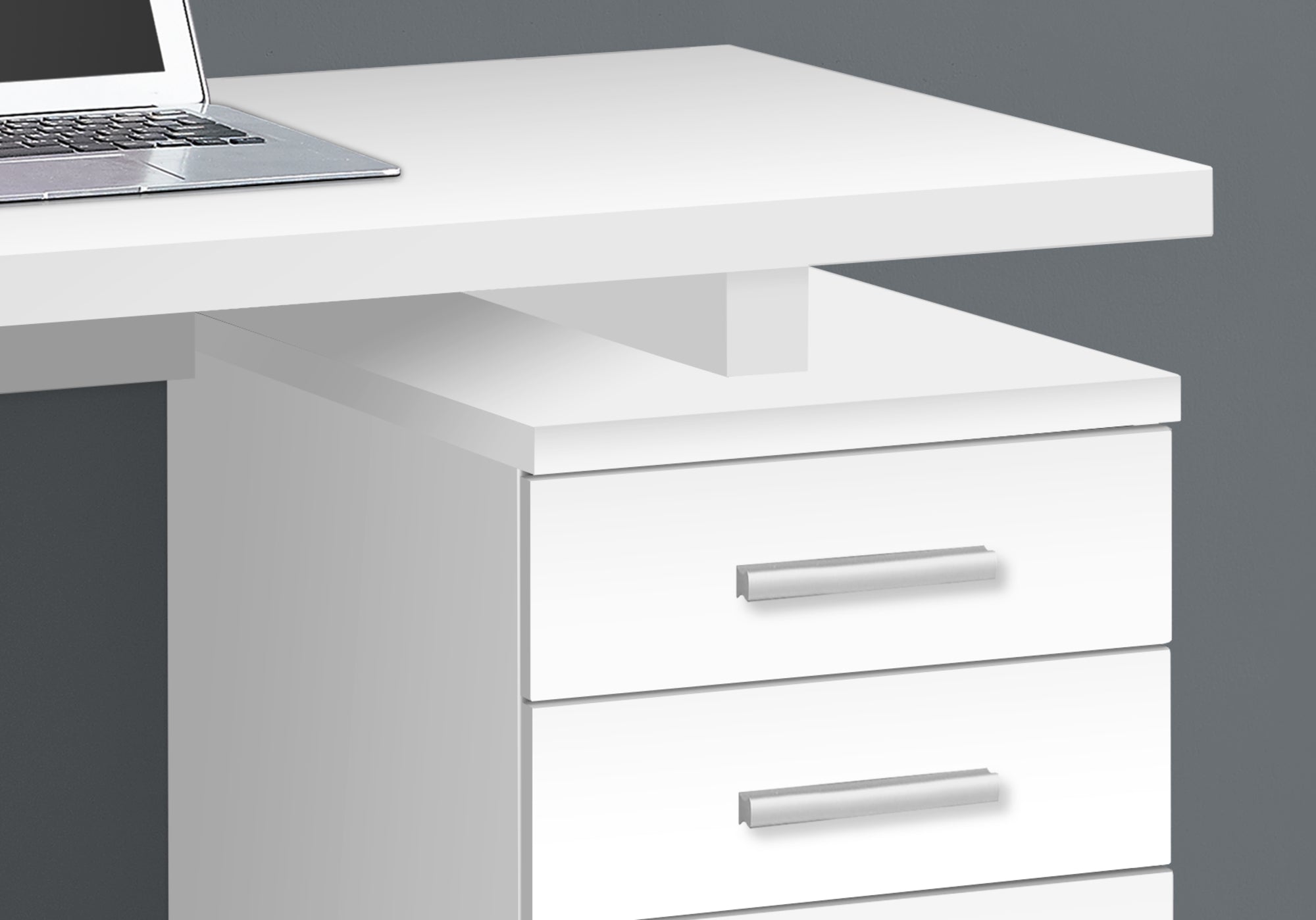 I 7690 Bureau, Bureau À Domicile, Ordinateur Portable, Configuration Gauche, Droite, Tiroirs De Rangement, 48"l, Travail, Stratifié, Blanc, Contemporain, Moderne - Simple Boutique