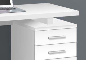 I 7690 Bureau, Bureau À Domicile, Ordinateur Portable, Configuration Gauche, Droite, Tiroirs De Rangement, 48"l, Travail, Stratifié, Blanc, Contemporain, Moderne - Simple Boutique