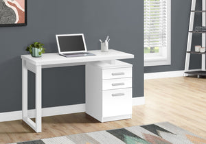 I 7690 Bureau, Bureau À Domicile, Ordinateur Portable, Configuration Gauche, Droite, Tiroirs De Rangement, 48"l, Travail, Stratifié, Blanc, Contemporain, Moderne - Simple Boutique