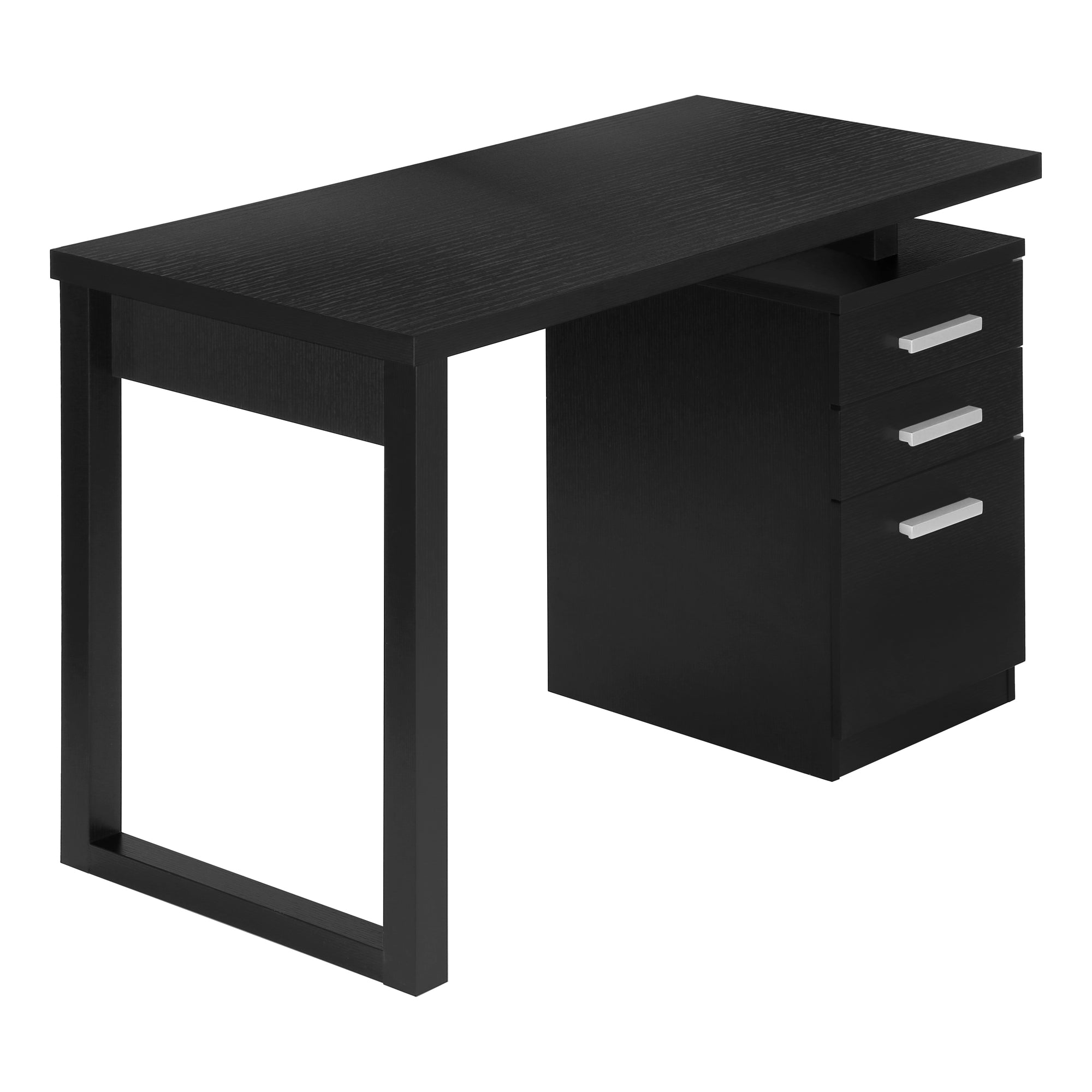 I 7691 Bureau, Bureau À Domicile, Ordinateur Portable, Configuration Gauche, Droite, Tiroirs De Rangement, 48"l, Travail, Stratifié, Noir, Contemporain, Moderne - Simple Boutique