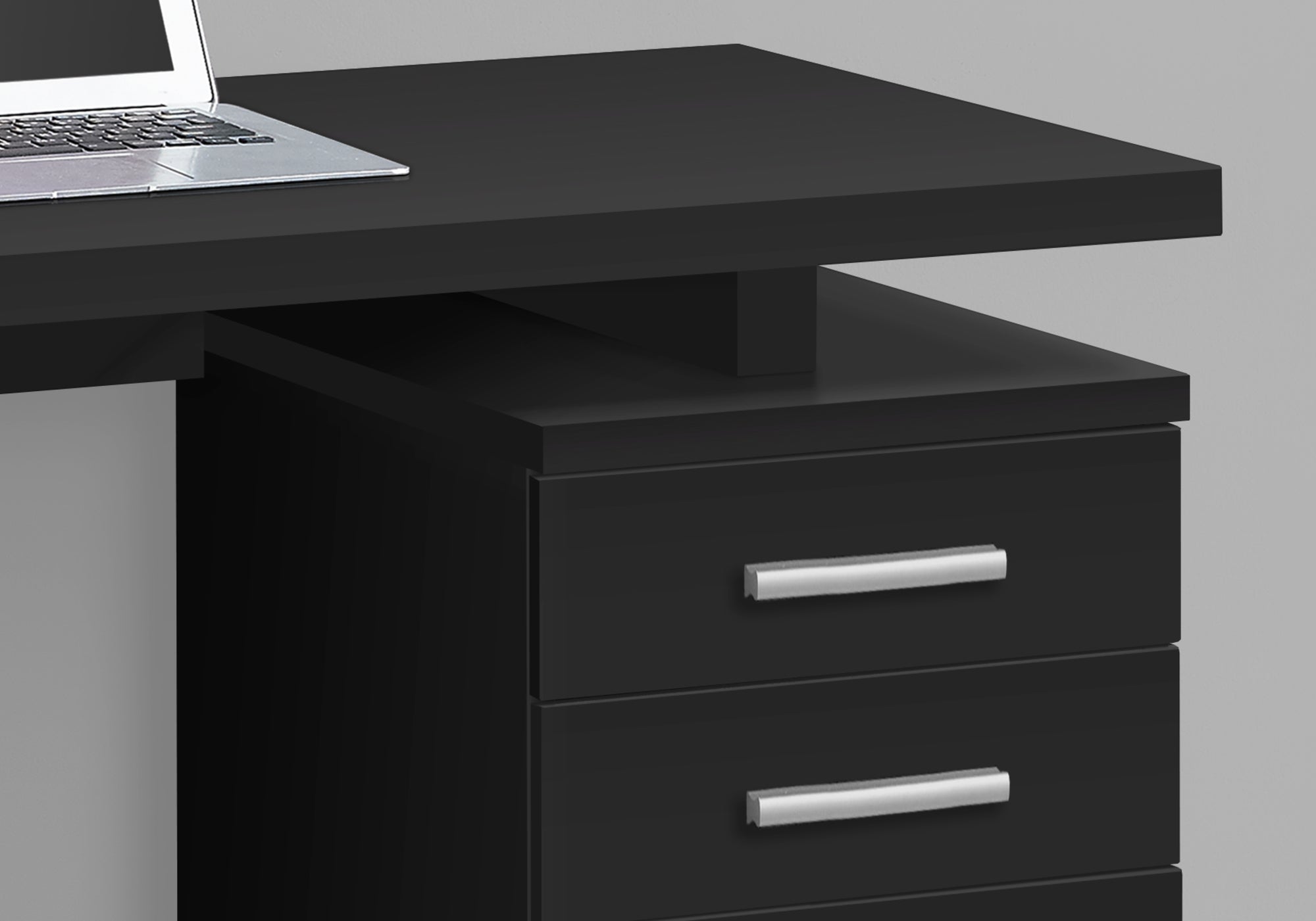 I 7691 Bureau, Bureau À Domicile, Ordinateur Portable, Configuration Gauche, Droite, Tiroirs De Rangement, 48"l, Travail, Stratifié, Noir, Contemporain, Moderne - Simple Boutique