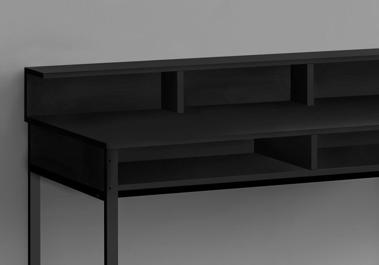 I 7700 Bureau, Bureau À Domicile, Debout, Étagères De Rangement, 48"l, Travail, Ordinateur Portable, Métal, Stratifié, Noir, Contemporain, Moderne - Simple Boutique