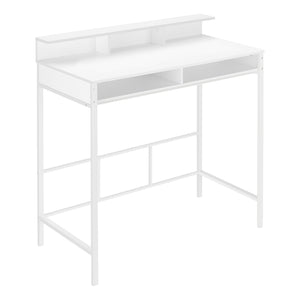 I 7701 Bureau, Bureau À Domicile, Debout, Étagères De Rangement, 48"l, Travail, Ordinateur Portable, Métal, Stratifié, Blanc, Contemporain, Moderne - Simple Boutique