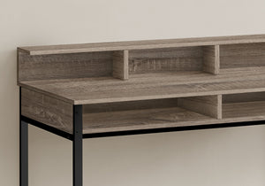 I 7702 Bureau, Bureau À Domicile, Debout, Étagères De Rangement, 48"l, Travail, Ordinateur Portable, Métal, Stratifié, Brun, Noir, Contemporain, Moderne - Simple Boutique