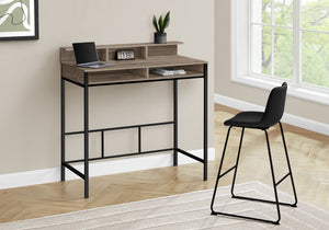 I 7702 Bureau, Bureau À Domicile, Debout, Étagères De Rangement, 48"l, Travail, Ordinateur Portable, Métal, Stratifié, Brun, Noir, Contemporain, Moderne - Simple Boutique