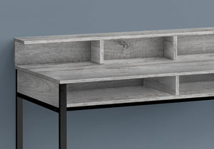 I 7703 Bureau, Bureau À Domicile, Debout, Étagères De Rangement, 48"l, Travail, Ordinateur Portable, Métal, Stratifié, Gris, Noir, Contemporain, Moderne - Simple Boutique