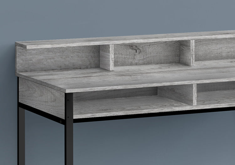 I 7703 Bureau, Bureau À Domicile, Debout, Étagères De Rangement, 48"l, Travail, Ordinateur Portable, Métal, Stratifié, Gris, Noir, Contemporain, Moderne - Simple Boutique
