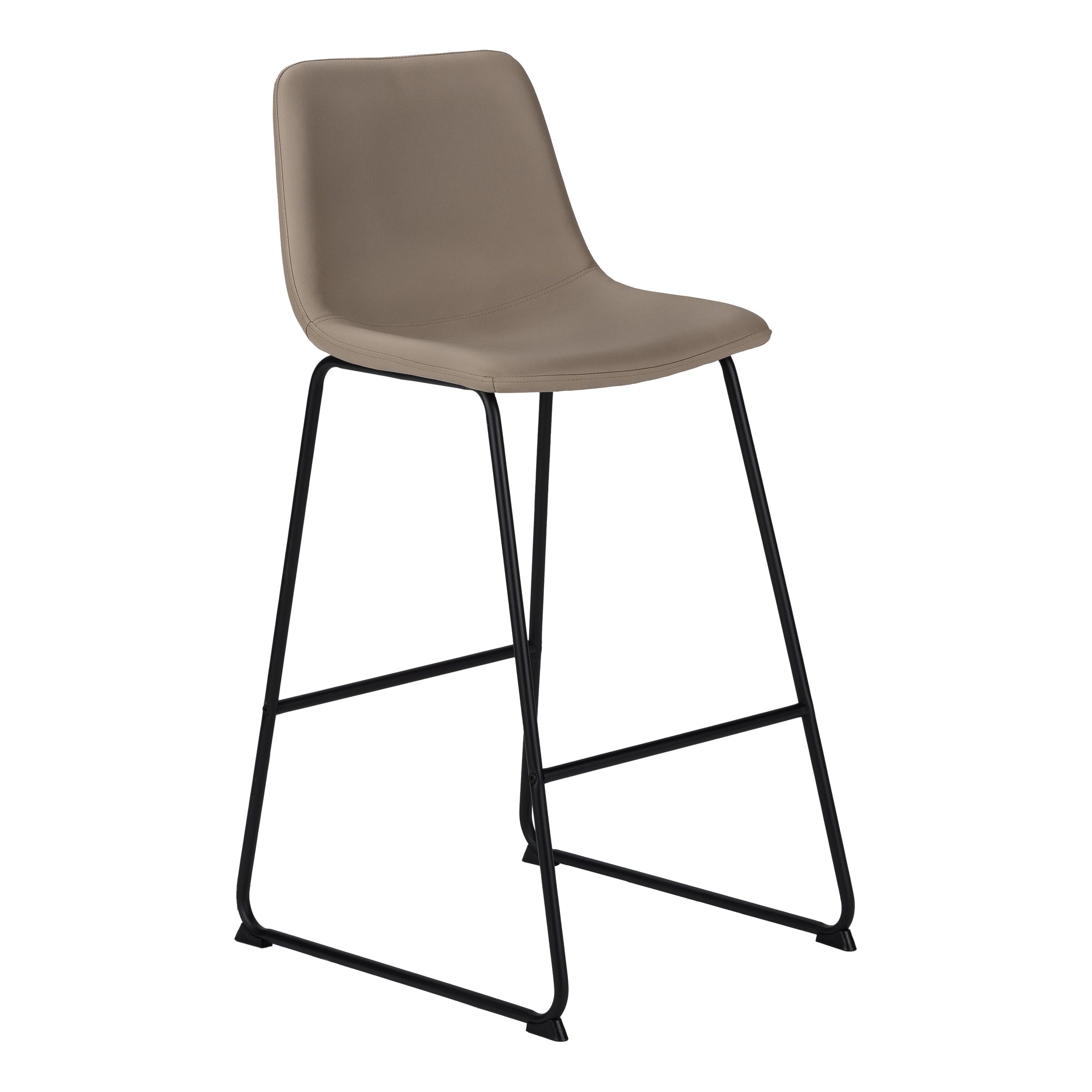 I 7751 Chaise De Bureau, Hauteur Bar, Debout, Bureau, Travail, Pu D'aspect Cuir, Métal, Brun, Noir, Contemporain, Moderne - Simple Boutique
