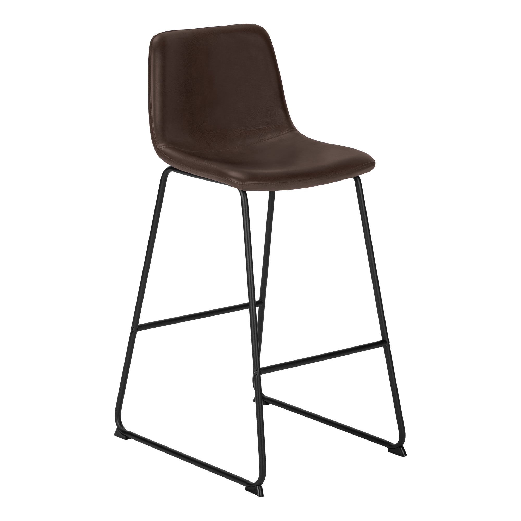 I 7753 Chaise De Bureau, Hauteur Bar, Debout, Bureau, Travail, Pu D'aspect Cuir, Métal, Brun, Noir, Contemporain, Moderne - Simple Boutique