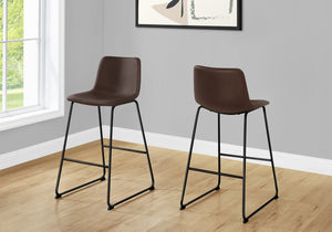 I 7753 Chaise De Bureau, Hauteur Bar, Debout, Bureau, Travail, Pu D'aspect Cuir, Métal, Brun, Noir, Contemporain, Moderne - Simple Boutique