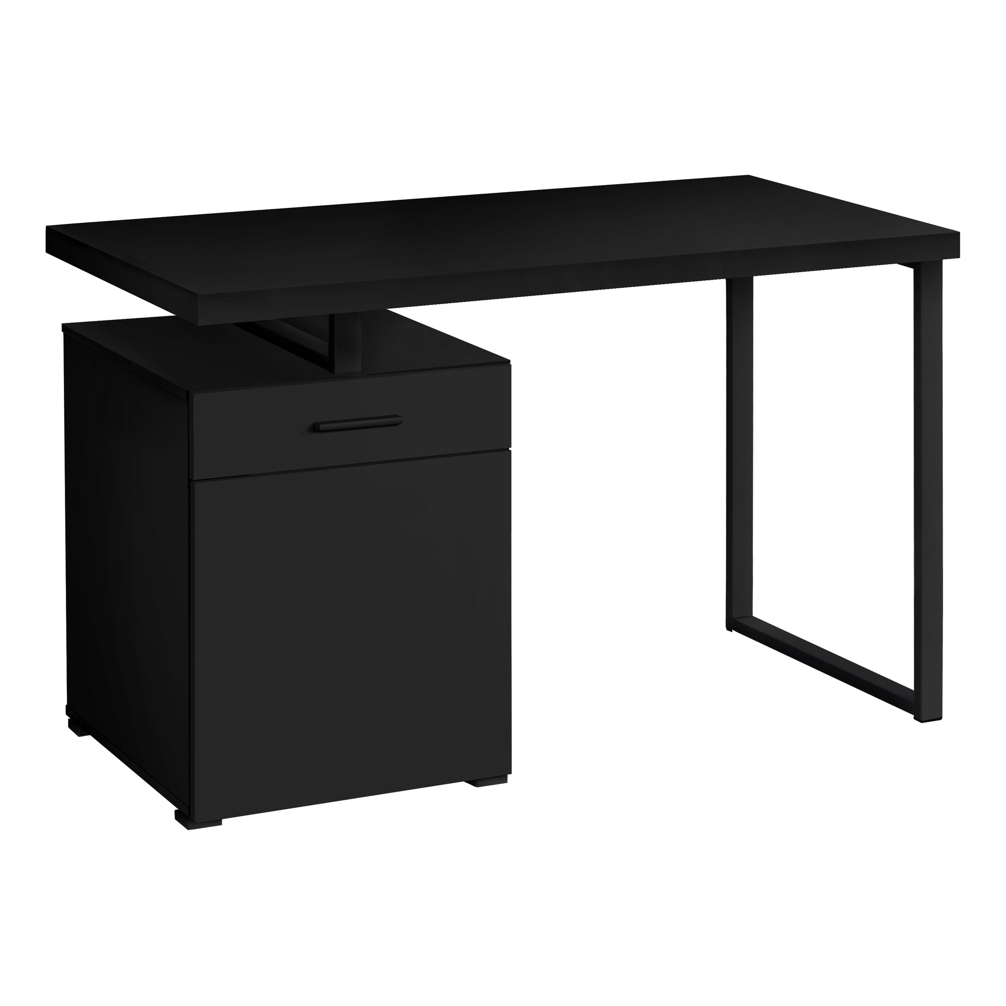 I 7761 Bureau, Bureau À Domicile, Ordinateur Portable, Configuration Gauche, Droite, Tiroirs De Rangement, 48"l, Travail, Métal, Stratifié, Noir, Contemporain, Moderne - Simple Boutique