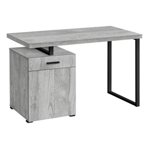 I 7763 Bureau, Bureau À Domicile, Ordinateur Portable, Configuration Gauche, Droite, Tiroirs De Rangement, 48"l, Travail, Métal, Stratifié, Gris, Noir, Contemporain, Moderne - Simple Boutique