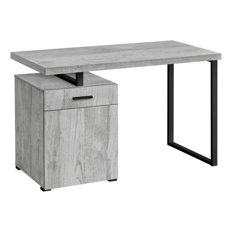 I 7763 Bureau, Bureau À Domicile, Ordinateur Portable, Configuration Gauche, Droite, Tiroirs De Rangement, 48"l, Travail, Métal, Stratifié, Gris, Noir, Contemporain, Moderne - Simple Boutique