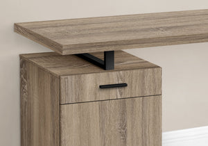 I 7764 Bureau, Bureau À Domicile, Ordinateur Portable, Configuration Gauche, Droite, Tiroirs De Rangement, 48"l, Travail, Métal, Stratifié, Brun, Noir, Contemporain, Moderne - Simple Boutique