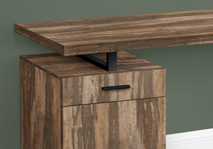I 7765 Bureau, Bureau À Domicile, Ordinateur Portable, Configuration Gauche, Droite, Tiroirs De Rangement, 48"l, Travail, Métal, Stratifié, Brun, Noir, Contemporain, Moderne - Simple Boutique