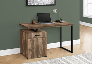 I 7765 Bureau, Bureau À Domicile, Ordinateur Portable, Configuration Gauche, Droite, Tiroirs De Rangement, 48"l, Travail, Métal, Stratifié, Brun, Noir, Contemporain, Moderne - Simple Boutique
