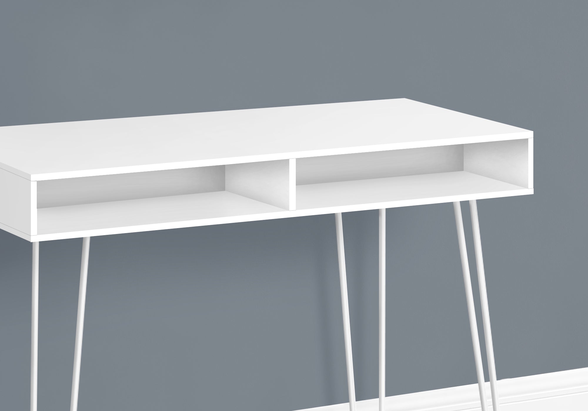 I 7770 Bureau, Bureau À Domicile, Ordinateur Portable, Configuration Gauche, Droite, Tiroirs De Rangement, 40"l, Travail, Métal, Stratifié, Blanc, Contemporain, Moderne - Simple Boutique