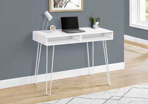 I 7770 Bureau, Bureau À Domicile, Ordinateur Portable, Configuration Gauche, Droite, Tiroirs De Rangement, 40"l, Travail, Métal, Stratifié, Blanc, Contemporain, Moderne - Simple Boutique