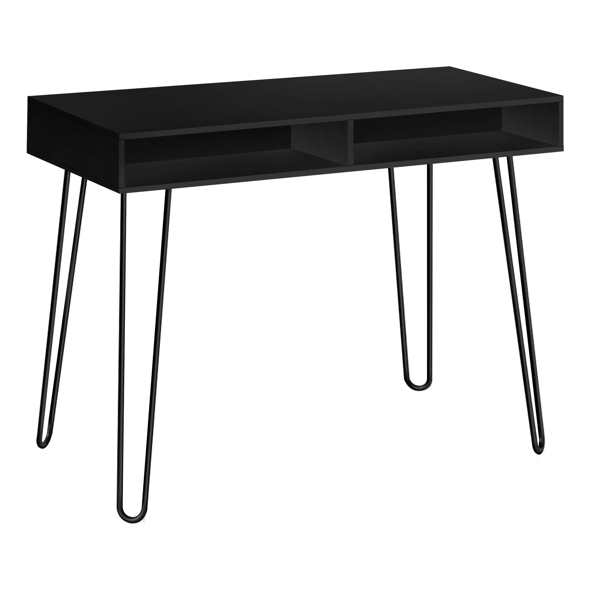 I 7771 Bureau, Bureau À Domicile, Ordinateur Portable, Configuration Gauche, Droite, Tiroirs De Rangement, 40"l, Travail, Métal, Stratifié, Noir, Contemporain, Moderne - Simple Boutique