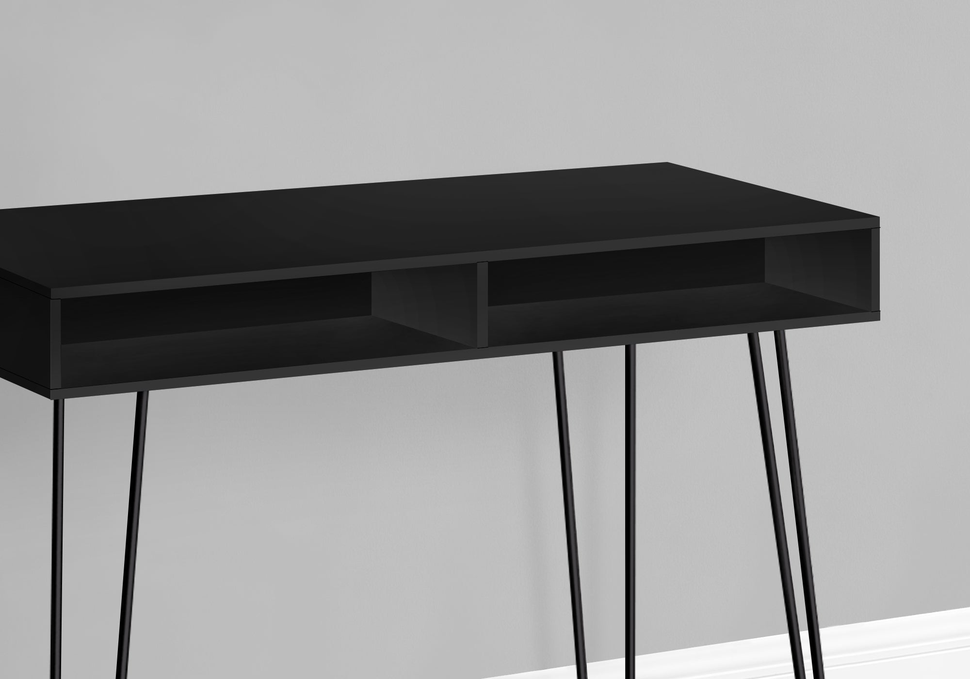 I 7771 Bureau, Bureau À Domicile, Ordinateur Portable, Configuration Gauche, Droite, Tiroirs De Rangement, 40"l, Travail, Métal, Stratifié, Noir, Contemporain, Moderne - Simple Boutique