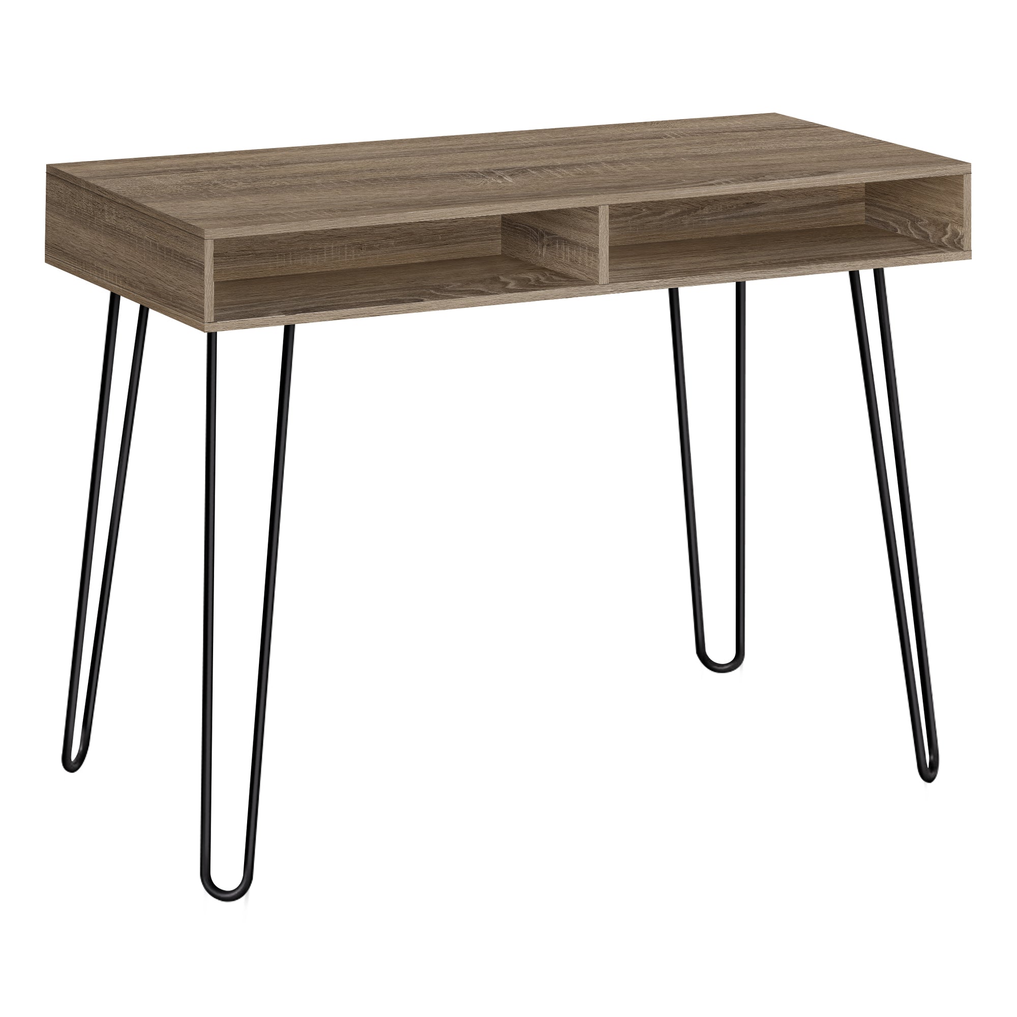 I 7772 Bureau, Bureau À Domicile, Ordinateur Portable, Configuration Gauche, Droite, Tiroirs De Rangement, 40"l, Travail, Métal, Stratifié, Brun, Noir, Contemporain, Moderne - Simple Boutique