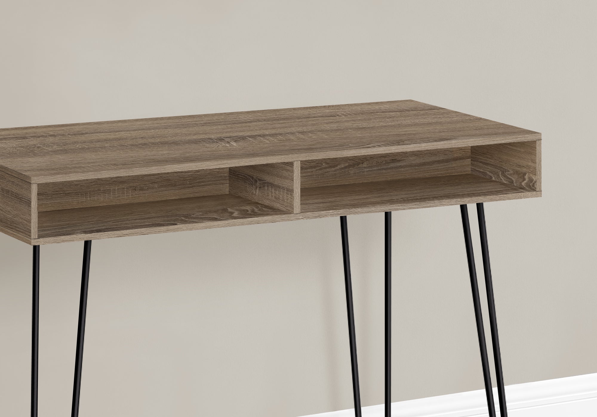 I 7772 Bureau, Bureau À Domicile, Ordinateur Portable, Configuration Gauche, Droite, Tiroirs De Rangement, 40"l, Travail, Métal, Stratifié, Brun, Noir, Contemporain, Moderne - Simple Boutique