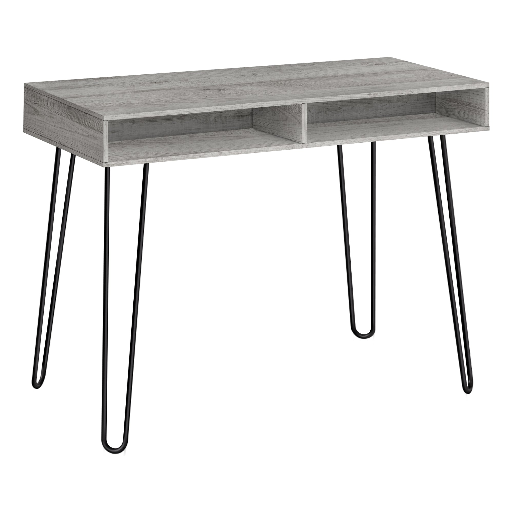 I 7773 Bureau, Bureau À Domicile, Ordinateur Portable, Configuration Gauche, Droite, Tiroirs De Rangement, 40"l, Travail, Métal, Stratifié, Gris, Noir, Contemporain, Moderne - Simple Boutique