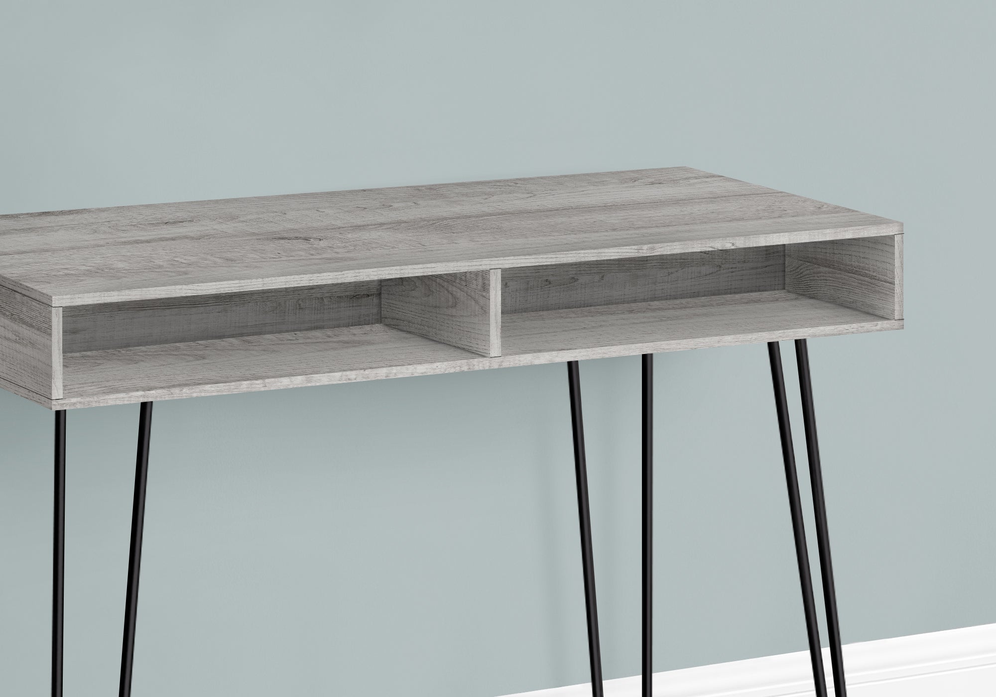 I 7773 Bureau, Bureau À Domicile, Ordinateur Portable, Configuration Gauche, Droite, Tiroirs De Rangement, 40"l, Travail, Métal, Stratifié, Gris, Noir, Contemporain, Moderne - Simple Boutique