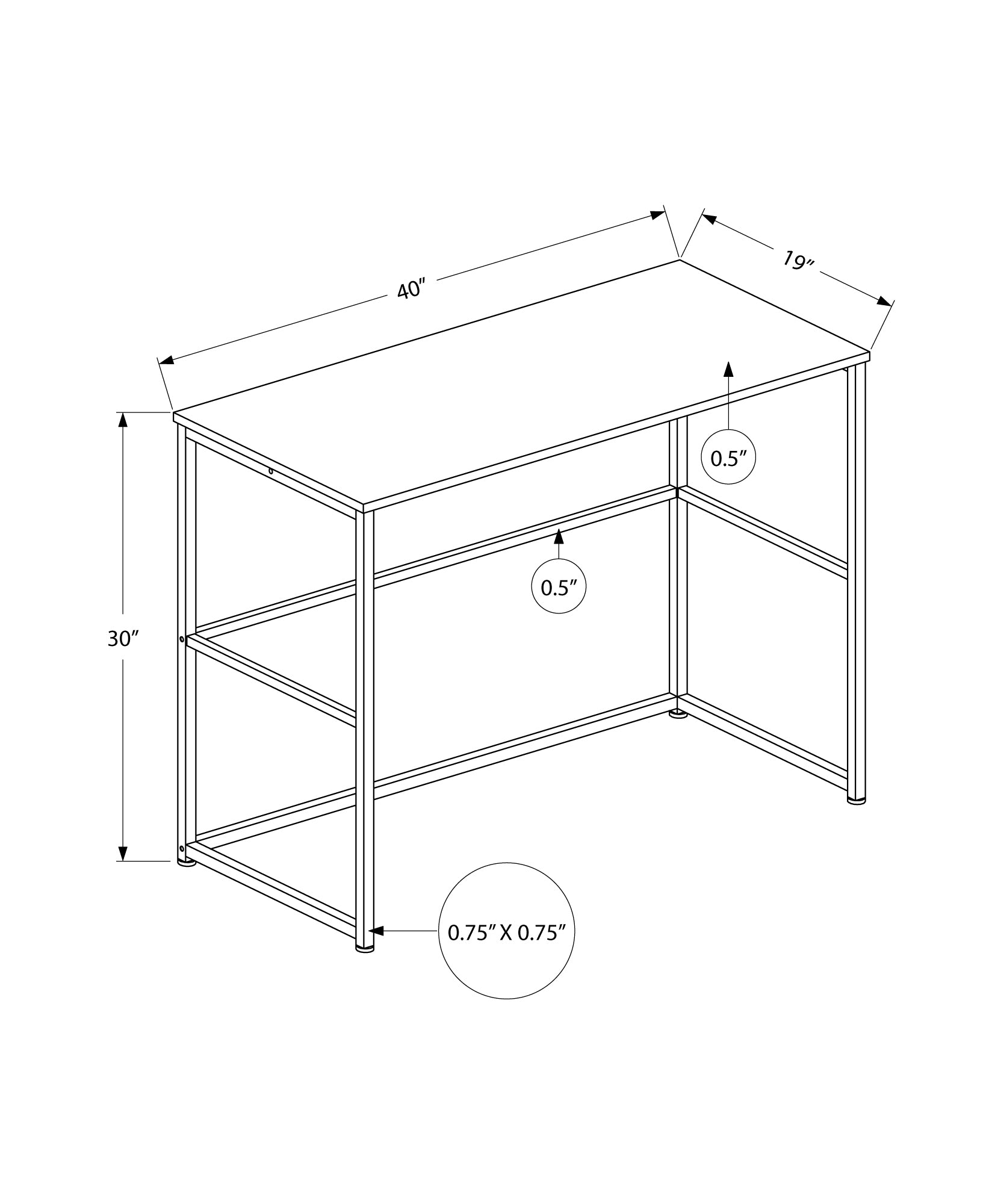 I 7775 Bureau, Bureau À Domicile, Ordinateur Portable, Configuration Gauche, Droite, Tiroirs De Rangement, 40"l, Travail, Métal, Stratifié, Blanc, Contemporain, Moderne - Simple Boutique