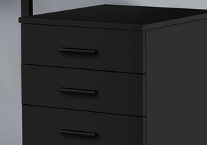I 7781 Classeur, Mobile Roulant, Tiroirs De Rangement, Support D'imprimante, Bureau, Travail, Stratifié, Noir, Contemporain, Moderne - Simple Boutique
