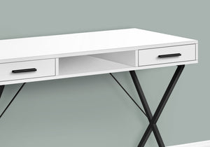 I 7790 Bureau, Bureau À Domicile, Ordinateur Portable, Configuration Gauche, Droite, Tiroirs De Rangement, 42"l, Travail, Métal, Stratifié, Blanc, Noir, Contemporain, Moderne - Simple Boutique